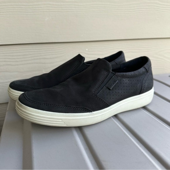 ECCO Soft 7 Leather Sneakers Slip On Style Size 8 Men’s Solid Black Casual main image 10